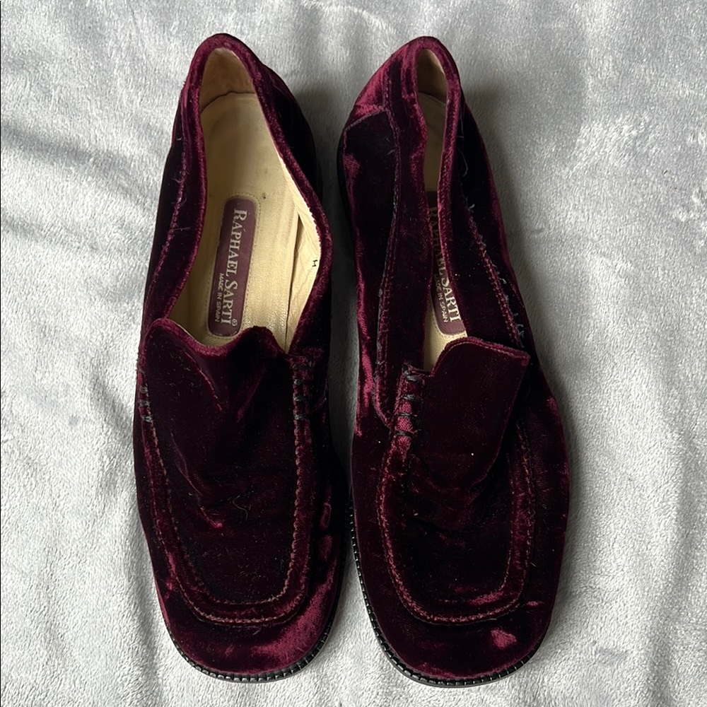 Raphael Sant Burgundy Velvet Loafers